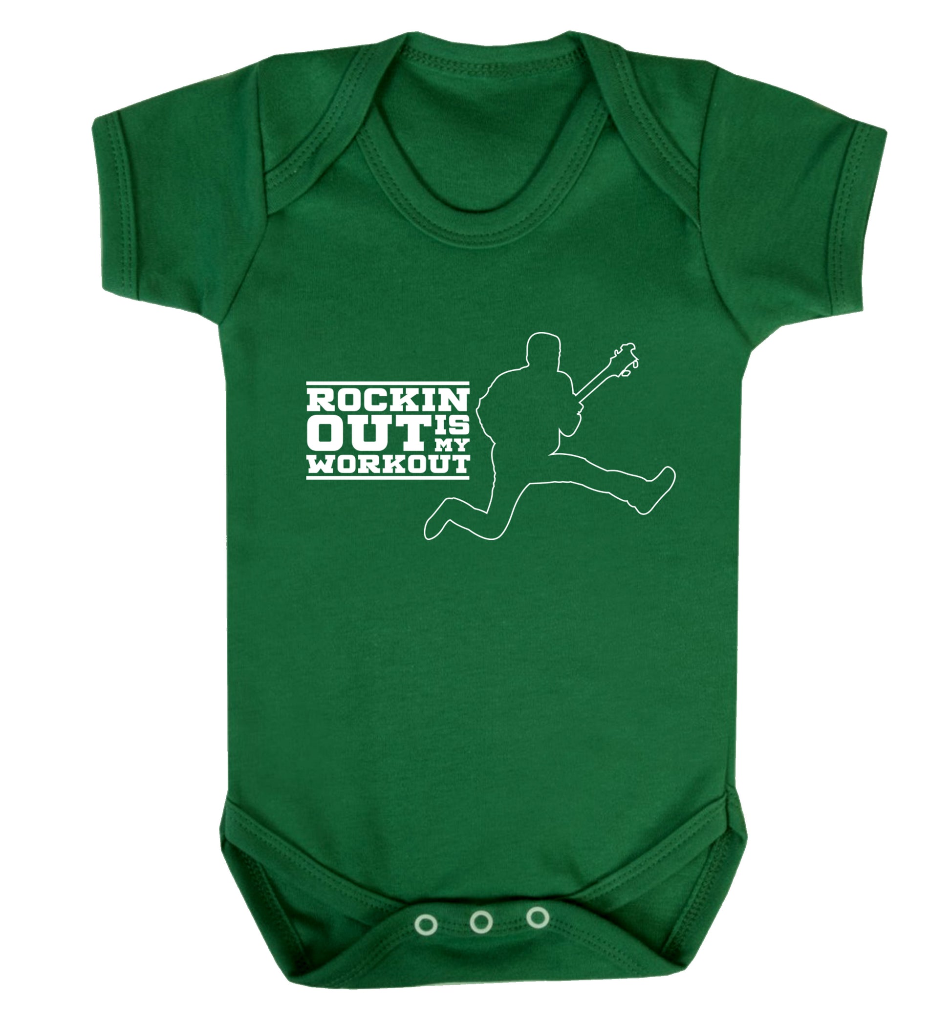 Rockin out is my workout Baby Vest green 18-24 months