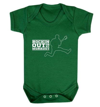 Rockin out is my workout Baby Vest green 18-24 months