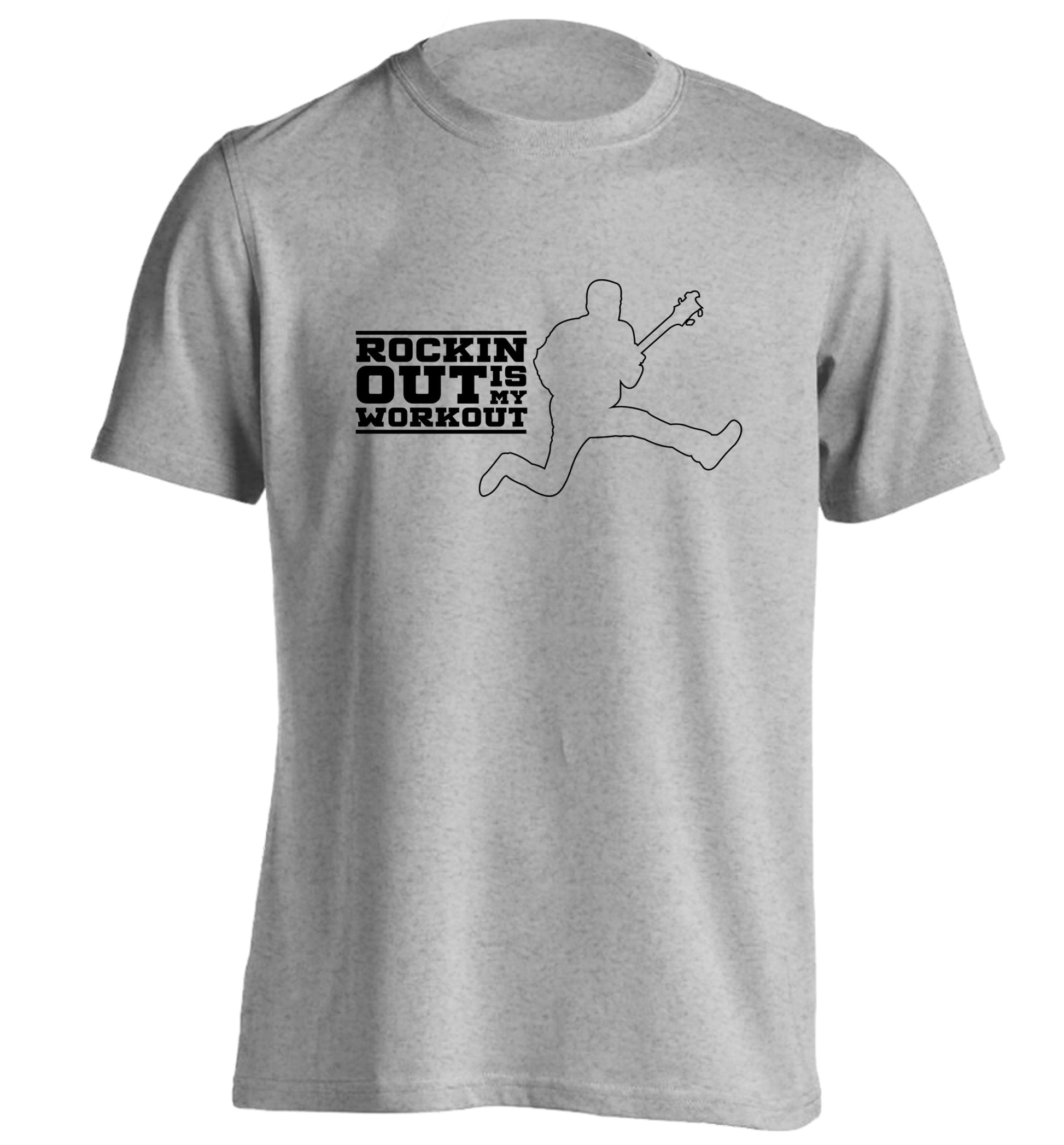 Rockin out is my workout adults unisex grey Tshirt 2XL