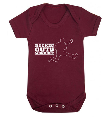 Rockin out is my workout Baby Vest maroon 18-24 months