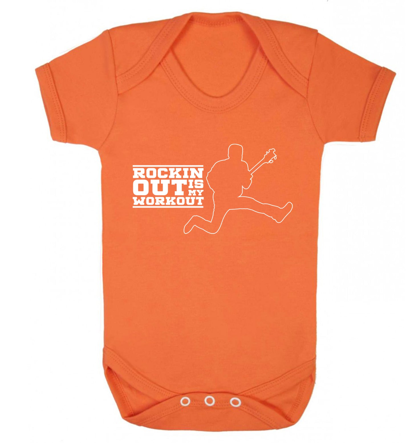 Rockin out is my workout Baby Vest orange 18-24 months
