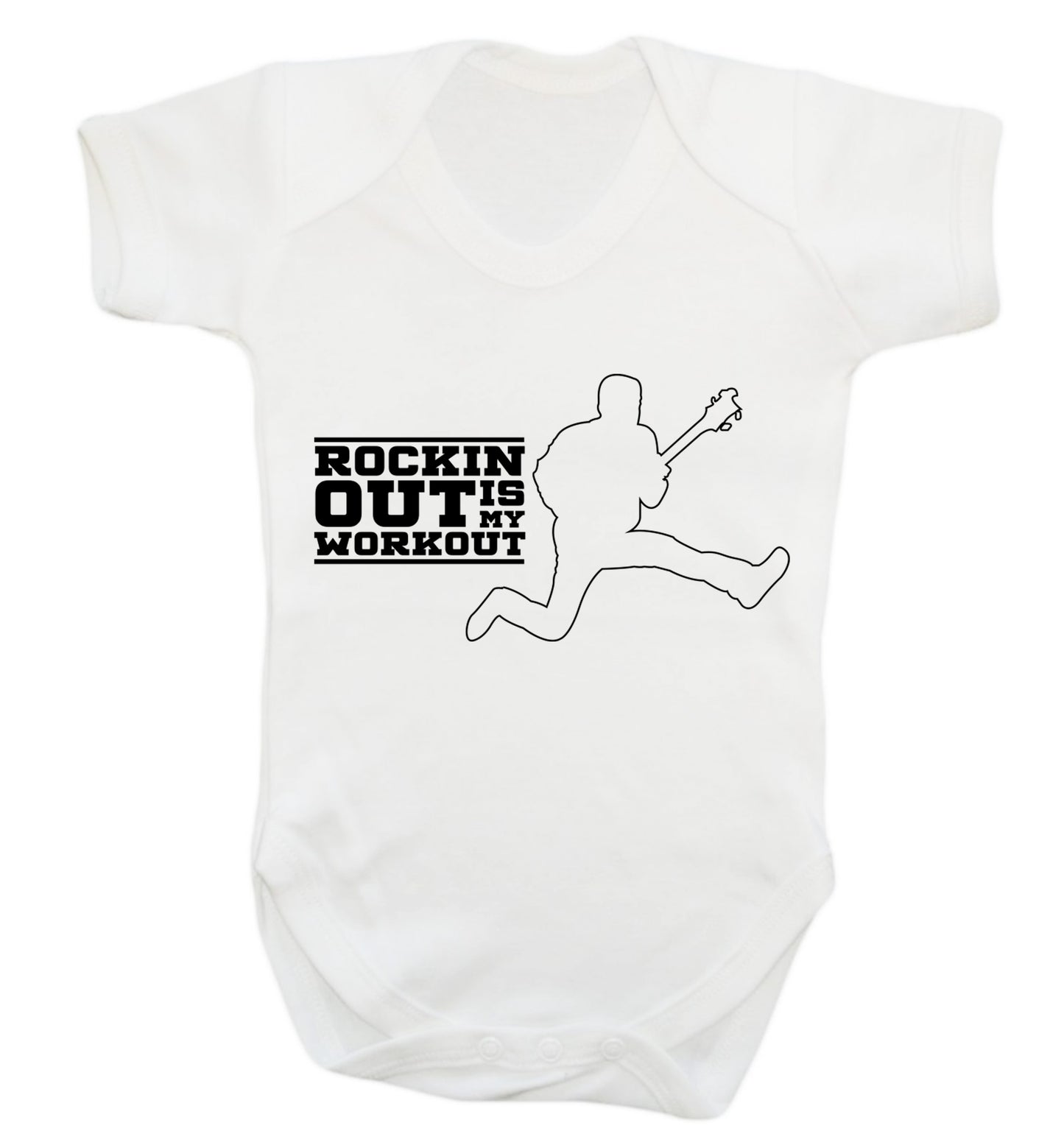 Rockin out is my workout Baby Vest white 18-24 months