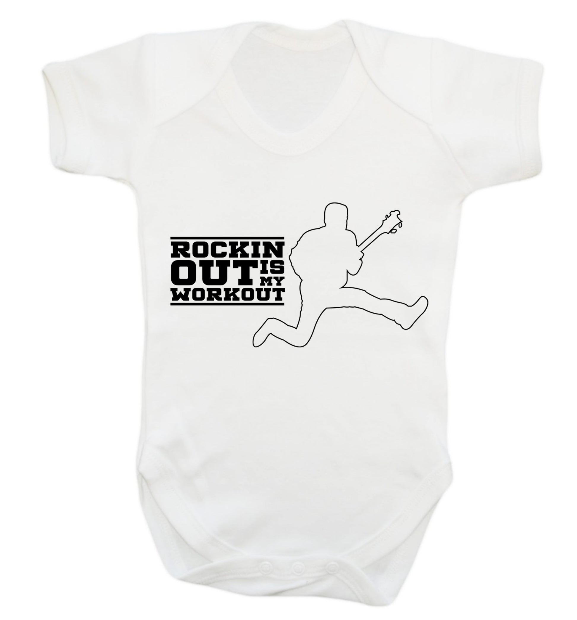 Rockin out is my workout Baby Vest white 18-24 months