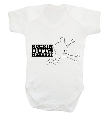 Rockin out is my workout Baby Vest white 18-24 months