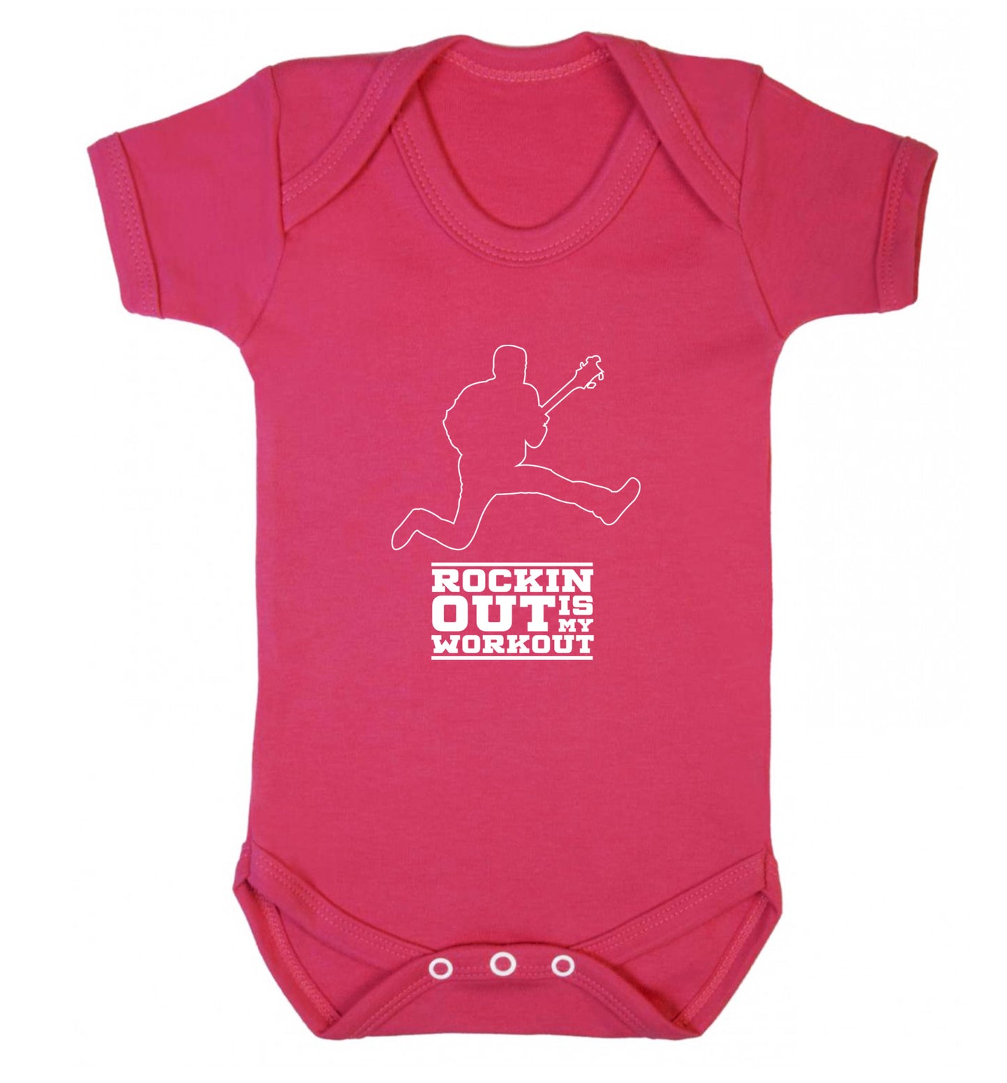 Rockin out is my workout 2 Baby Vest dark pink 18-24 months