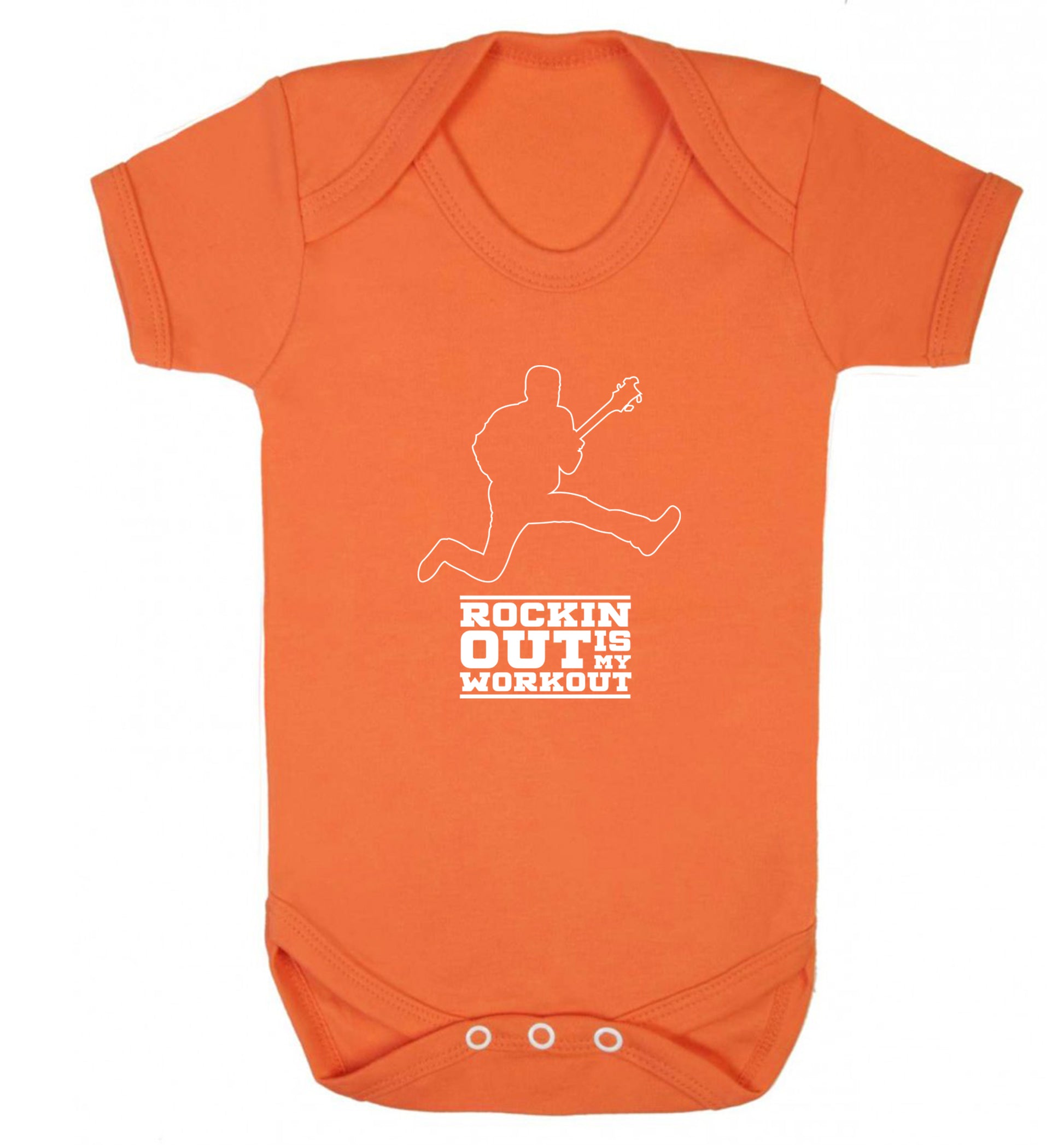Rockin out is my workout 2 Baby Vest orange 18-24 months