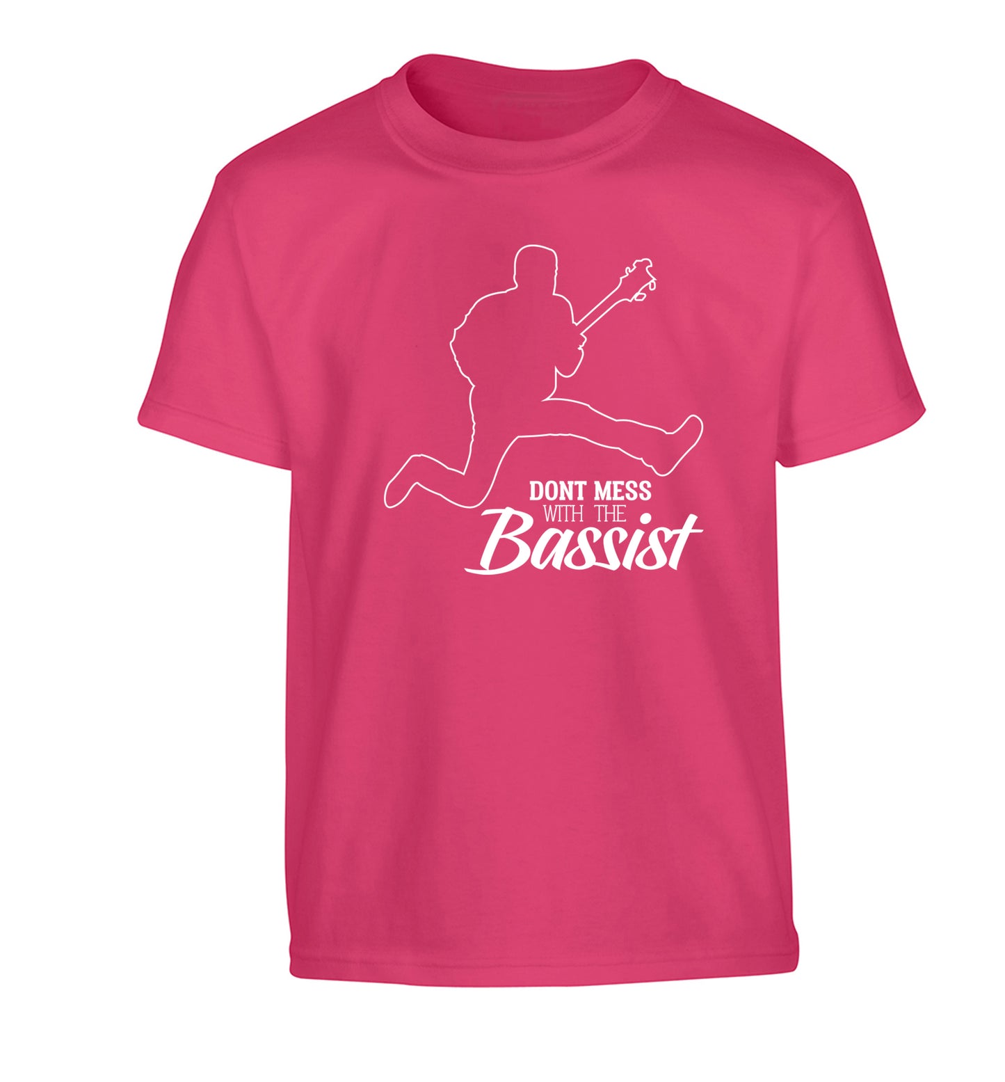 Dont mess with the bassist Children's pink Tshirt 12-13 Years