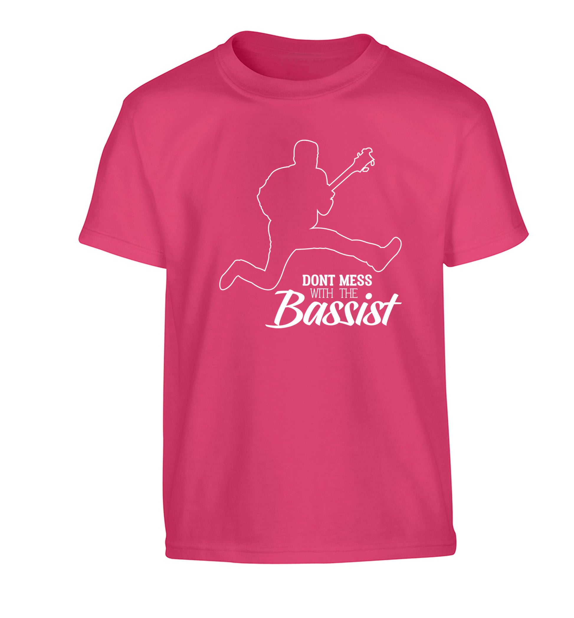 Dont mess with the bassist Children's pink Tshirt 12-13 Years