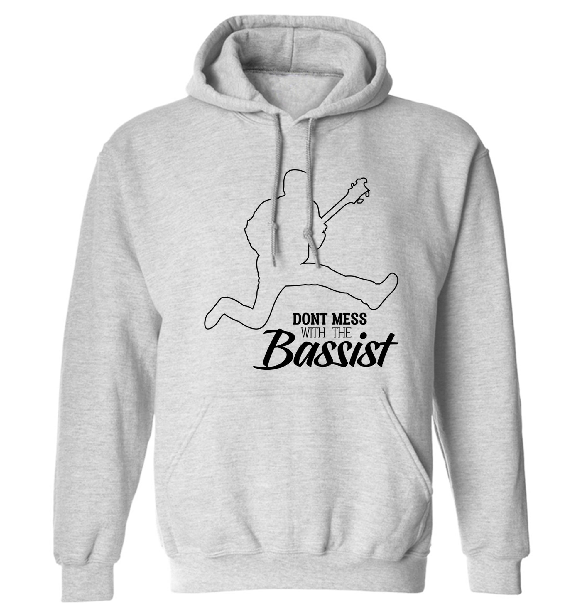 Dont mess with the bassist adults unisex grey hoodie 2XL