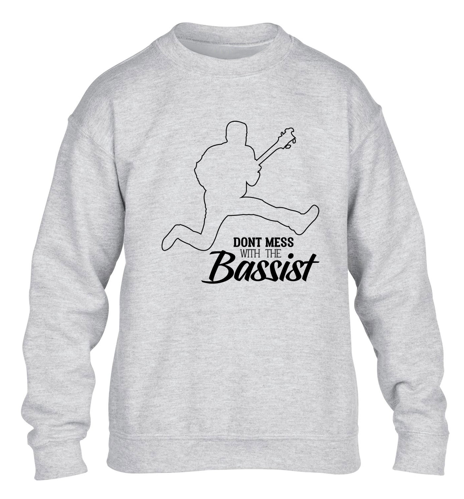 Dont mess with the bassist children's grey sweater 12-13 Years