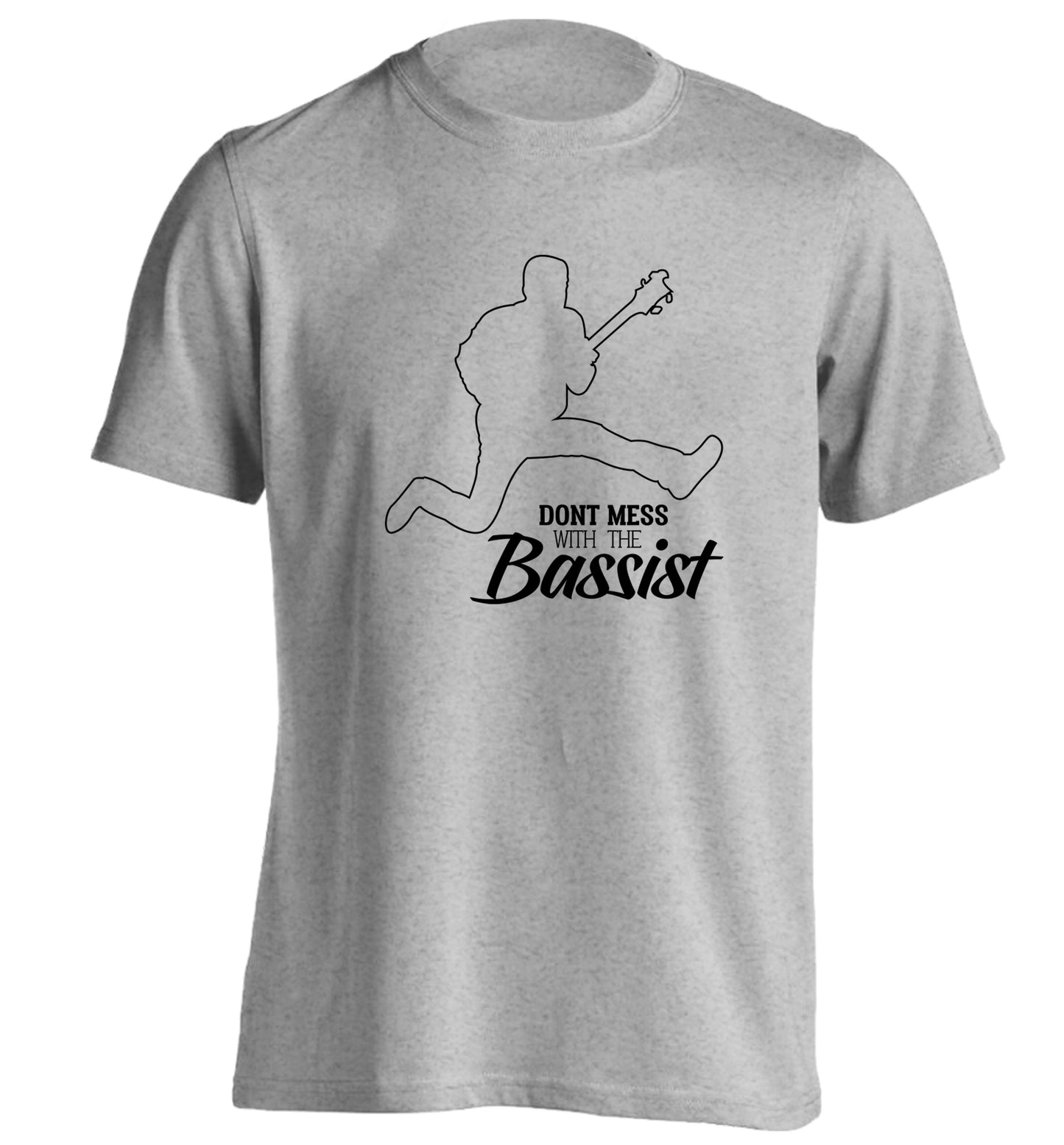 Dont mess with the bassist adults unisex grey Tshirt 2XL