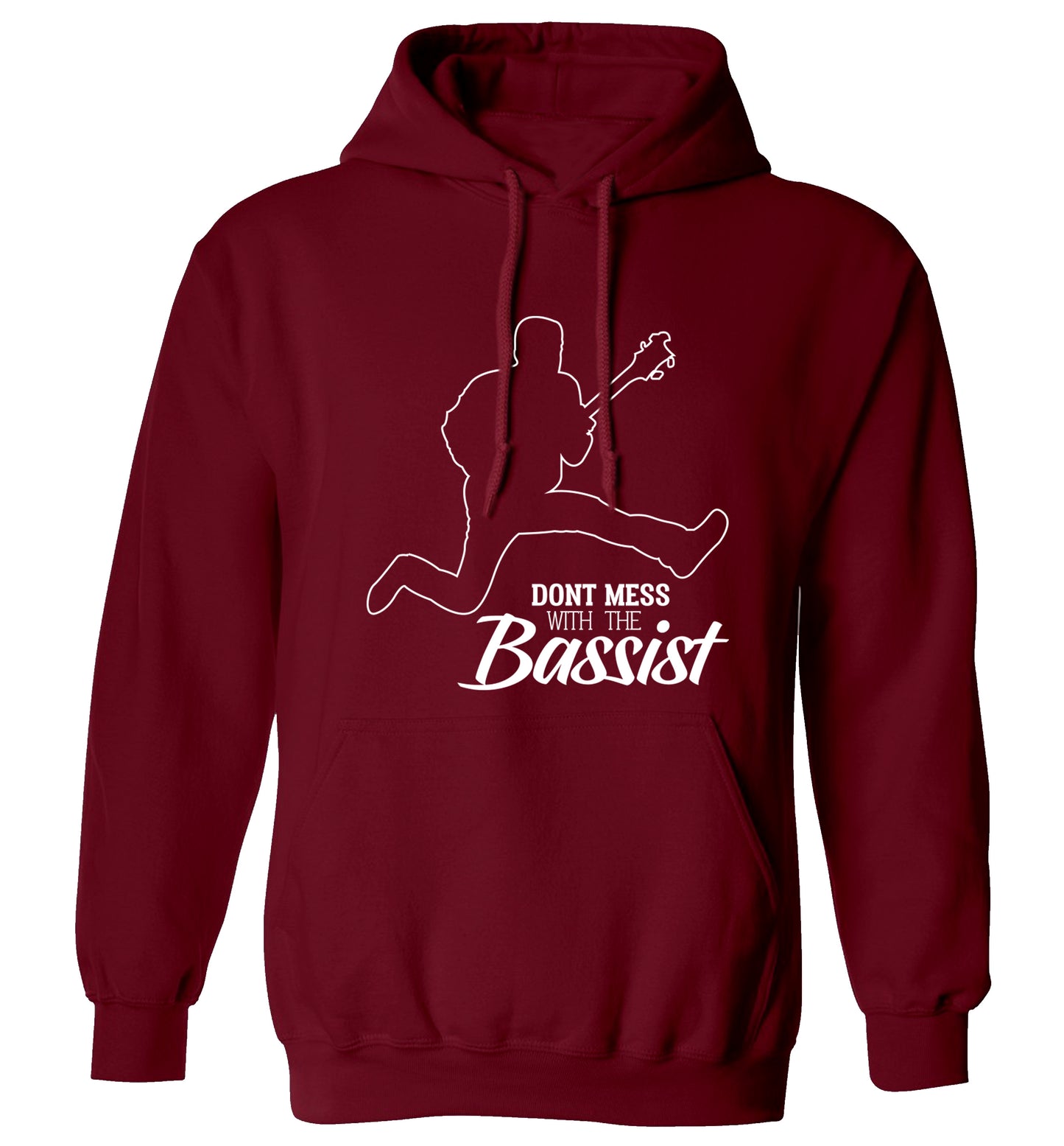 Dont mess with the bassist adults unisex maroon hoodie 2XL