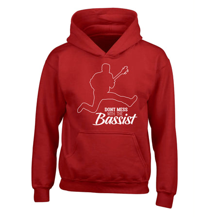 Dont mess with the bassist children's red hoodie 12-13 Years