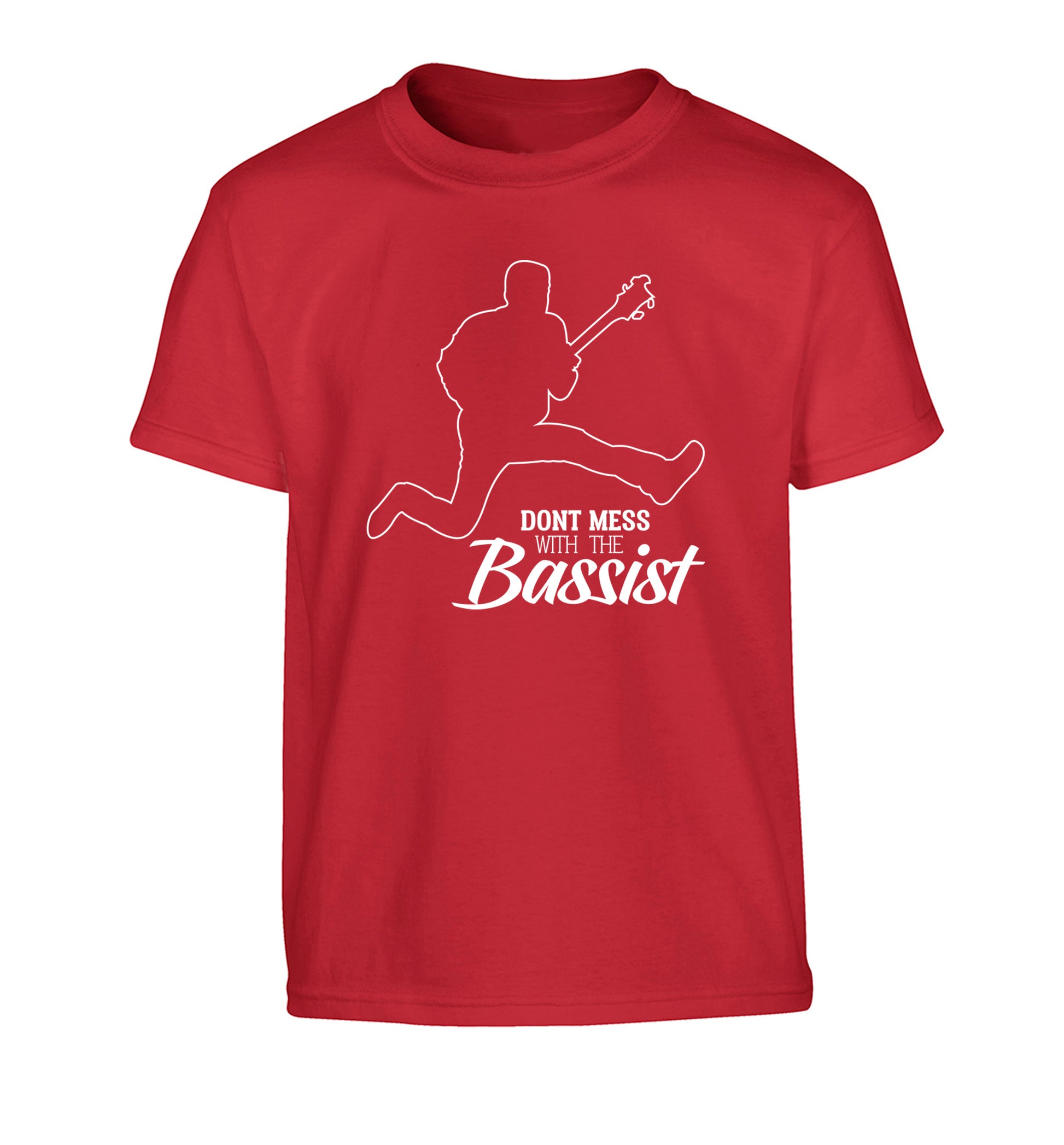 Dont mess with the bassist Children's red Tshirt 12-13 Years