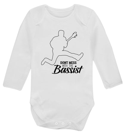 Dont mess with the bassist Baby Vest long sleeved white 6-12 months