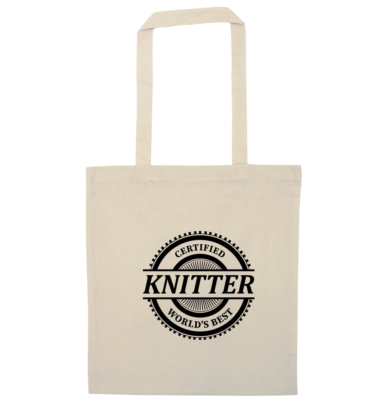 Worlds best knitter natural tote bag