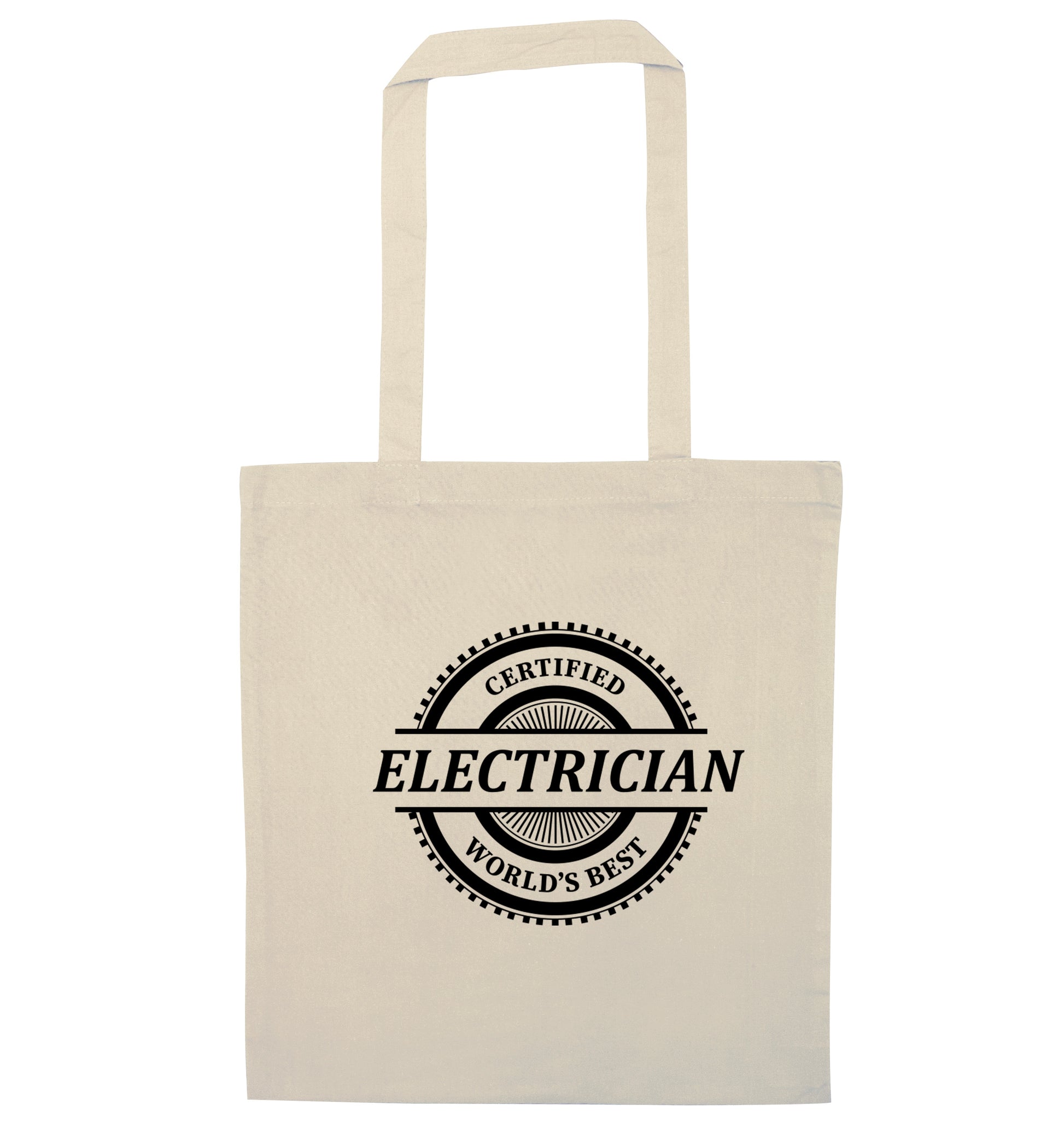 Worlds greatest electrician natural tote bag