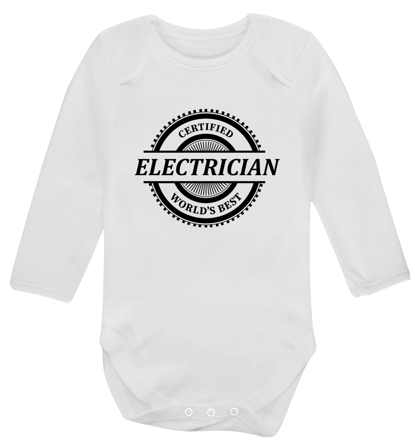 Worlds greatest electrician Baby Vest long sleeved white 6-12 months